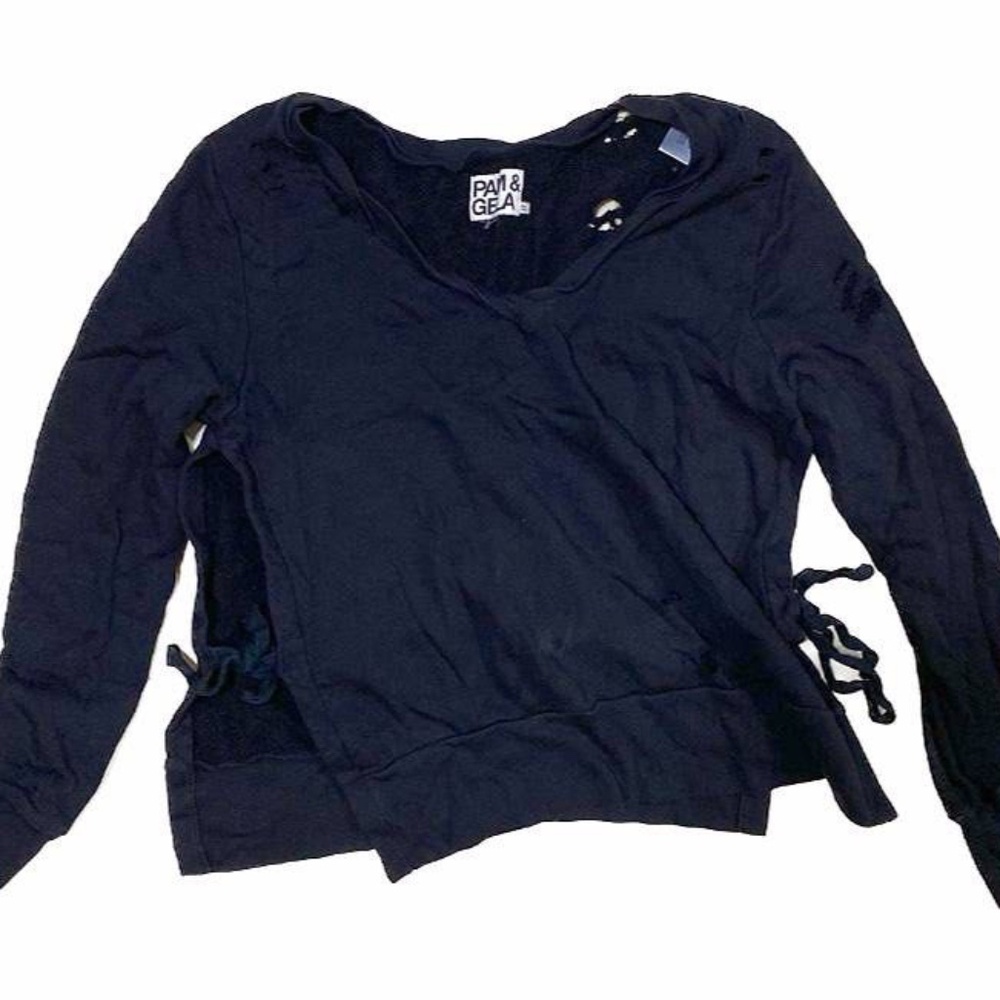 Black Pam & Gela Distressed long sleeve